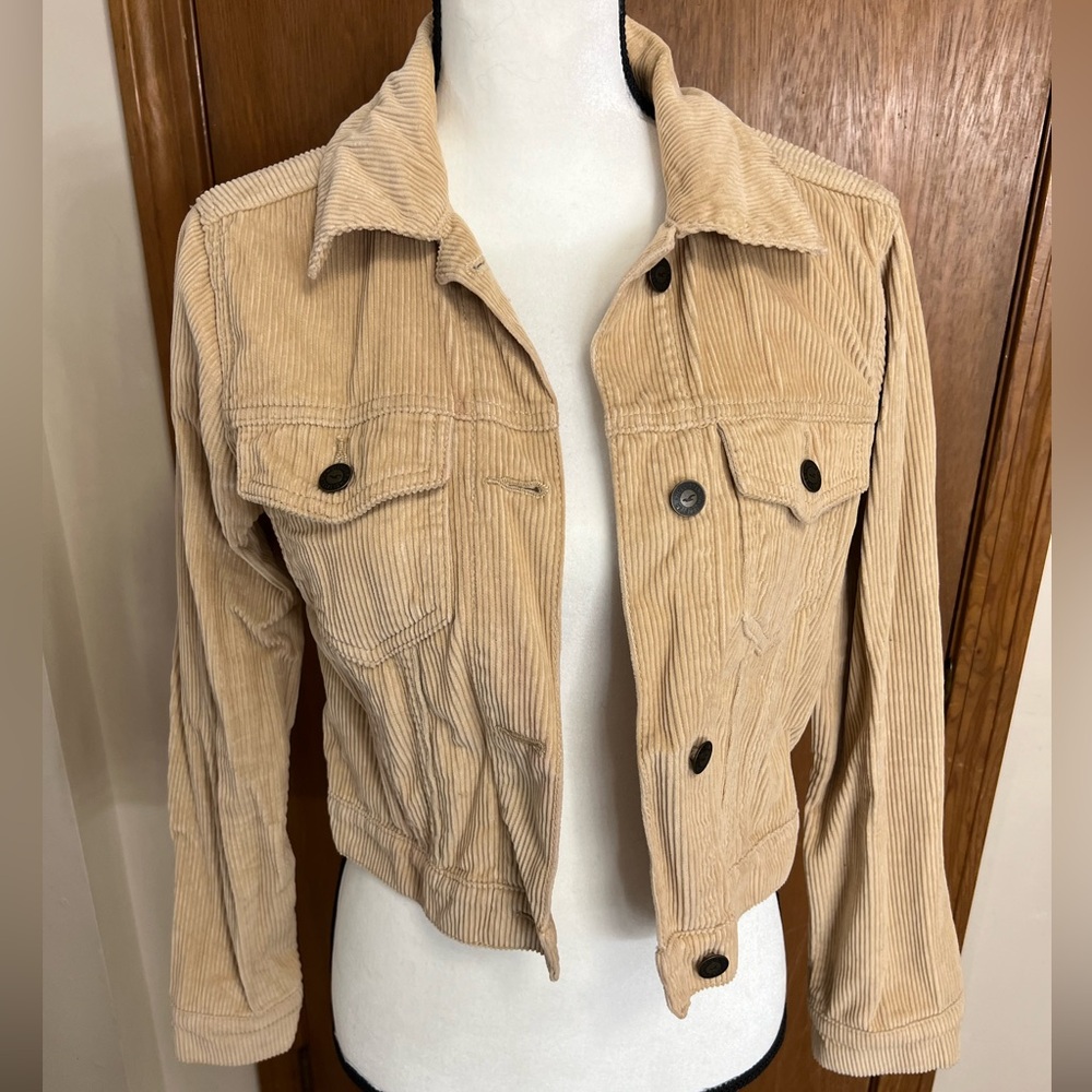 Hollister Tan Corduroy Jean Jacket